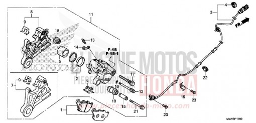 REAR BRAKE CALIPER CB500XAG de 2016